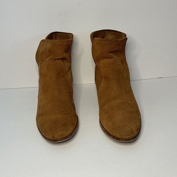 MICHAEL KORS Luggage Brown Suede Leather SALEM Ankle Bootie Boots 8.5 - Picture 4 of 10